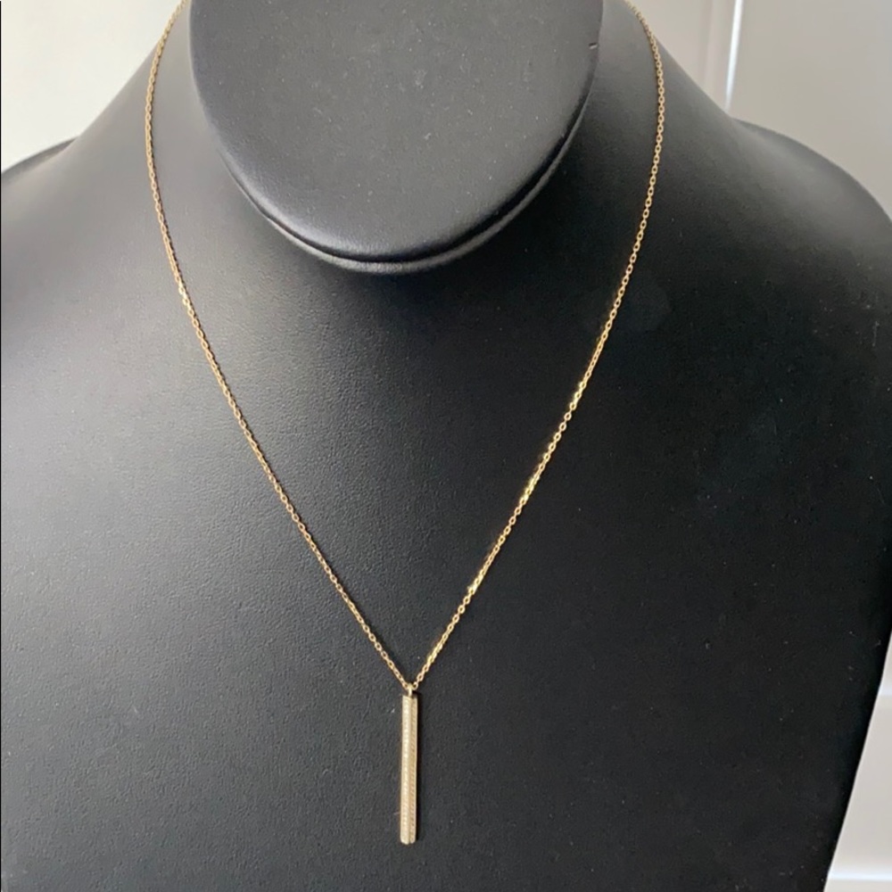Gold (f) CZ sparkle bar - Picture 2 of 3